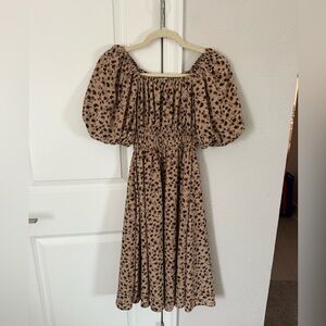 Floral Puff Sleeve Midi Dress